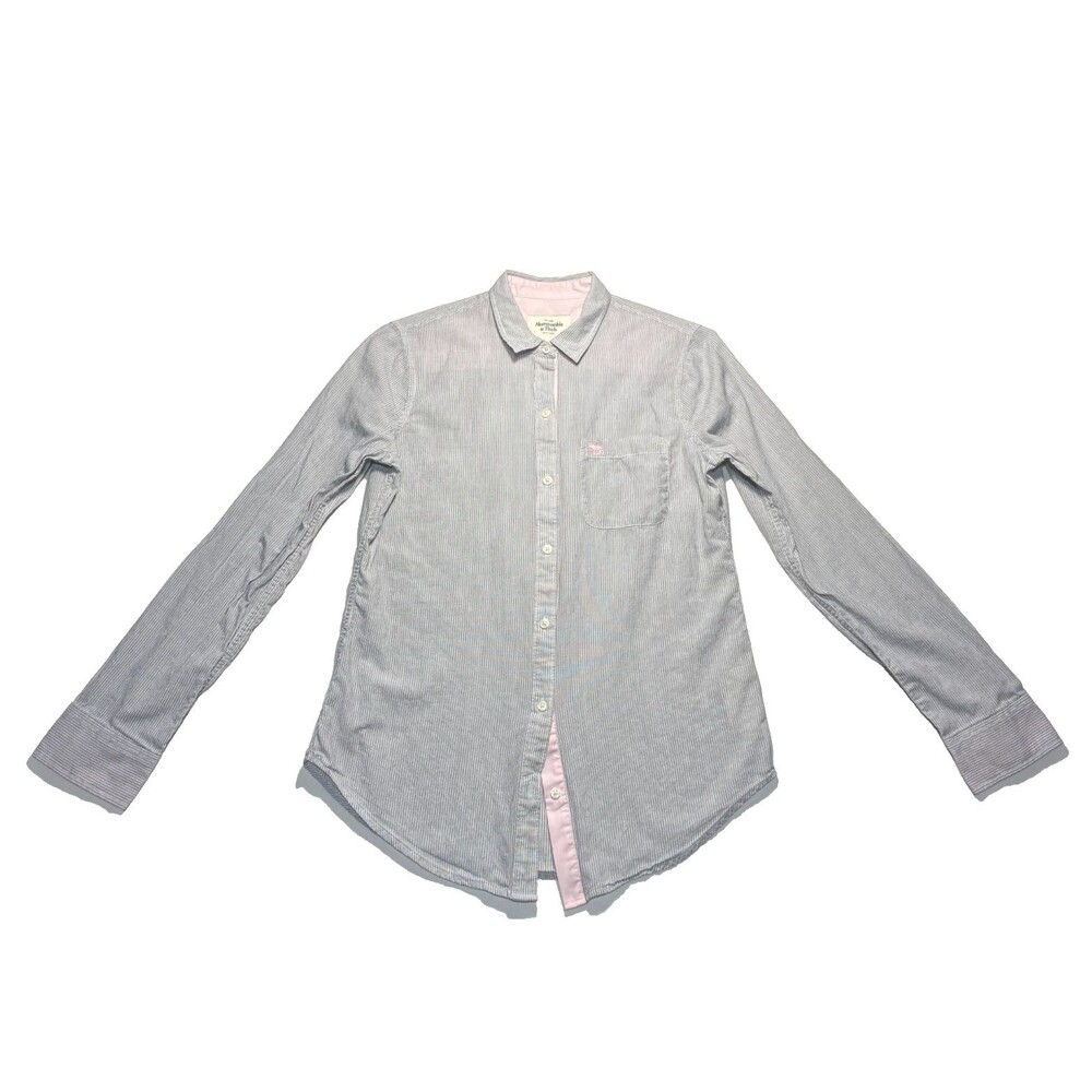 Vintage Abercrombie & Fitch Button Up Top Y2K 2000s Striped Preppy Classic Small